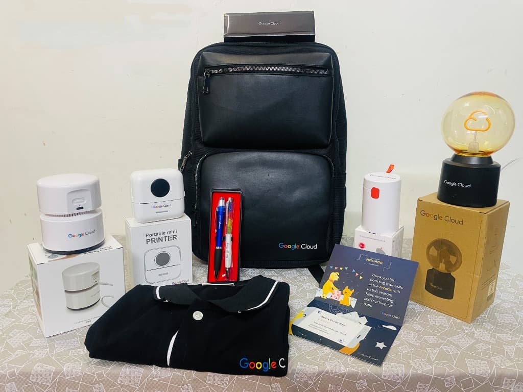 Google Cloud Swag Printer and Items